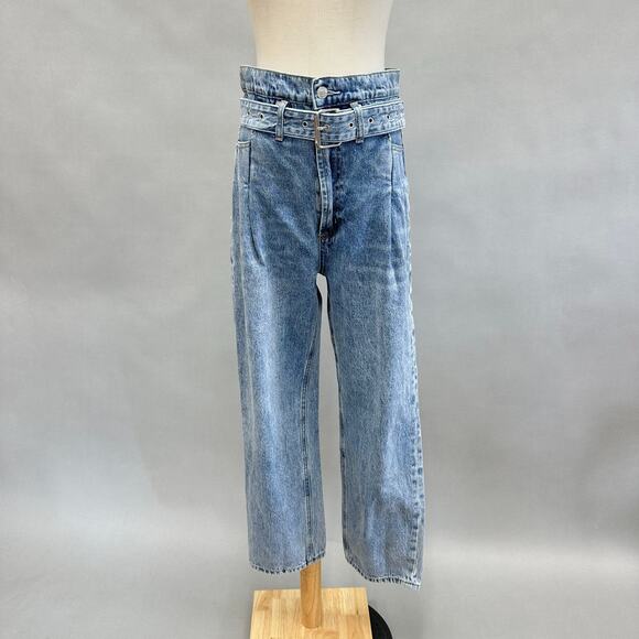 AGOLDE Reworked 90s Paperbag Jeans  Straight Leg High Rise Size 26 - Picture 2 of 16